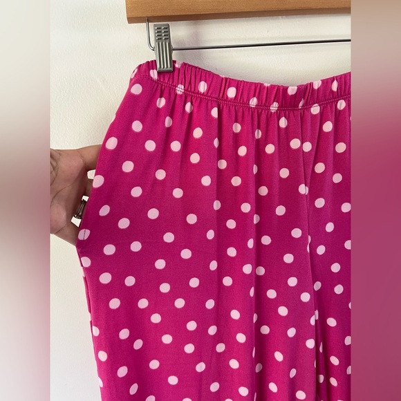 Kate Spade Pink Polka Dot Top & Crop Pants Pajama Set Size Large - Picture 6 of 14